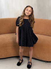 Платье со стразами, Черный