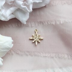 Подвеска Звезда с фианитами 15*13 мм, позолота, У036