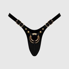 Черный пояс для фиксации насадок Strap-On-Me Leatherette Harness Fabulous