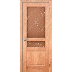 Межкомнатная дверь шпон Готика дуб натуральный со стеклом