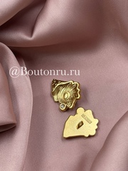 Пуговицы со стразом Скиап. в виде раковины, теплое золото