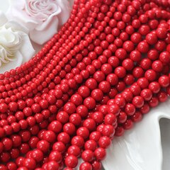 Майорка красная 10 мм, 1 нить, МА212