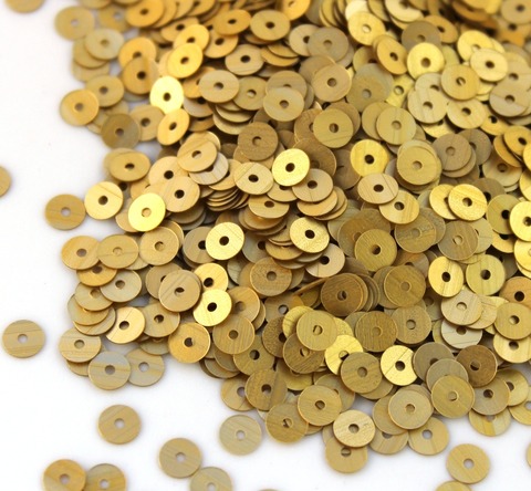 2060 Пайетки плоские 4 мм, цвет золотой полосатый