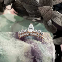 Кластер "Princess" - Розовое золото - White CZ