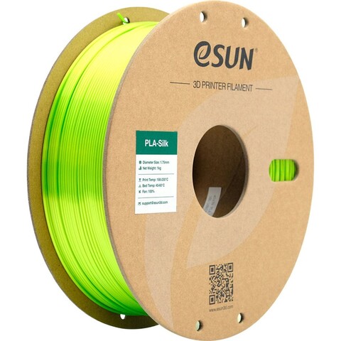 Пластик для 3D-печати eSUN PLA-Silk, 1,75 мм, 1 кг, лаймовый, PLA-SK175O-LI1Y1
