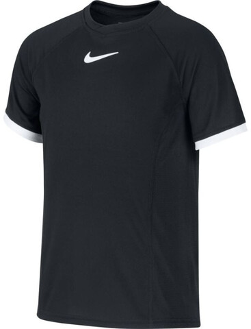 Детская футболка Nike Court Dry Top SS B - black/black/white/white