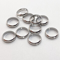 Коннектор-рамка для бусины, родиевое покрытие, размер 12 мм, цена за 1 шт