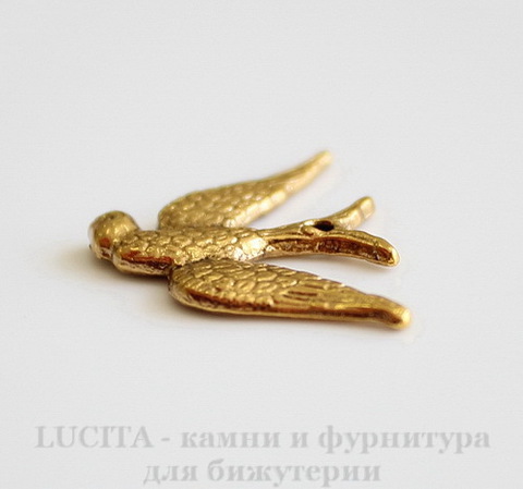 Подвеска "Птица" (цвет - античное золото) 25х17 мм