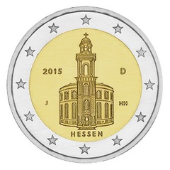 Германия 2015 год 2 евро Гессен двор J UNC из ролла, Федеральные земли Германии