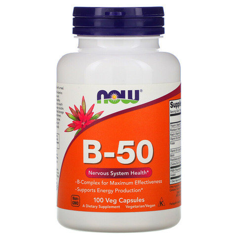 Now Foods, B-50, 100 растительных капсул