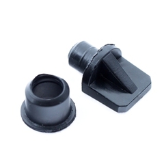 Полкодержатель  лопат.,d=7мм,пласт. с втул.,черный ,16шт