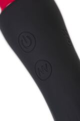 Черно-красный двусторонний вибромассажер Black&Red - 21 см.