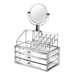 Органайзер для хранения косметики с зеркалом Cosmetic Organizer