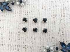 Стразы пришивные стекло в оправе, d 0,5 см.