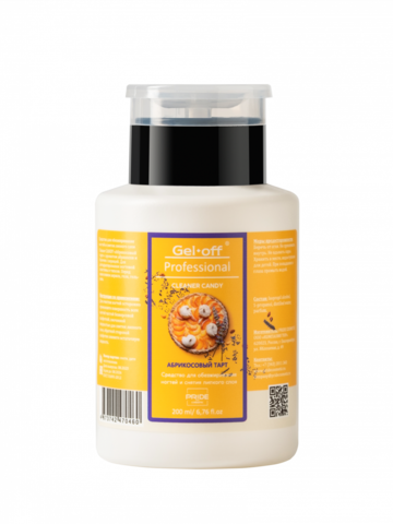 GEL-OFF Средство для обезжиривания ногтей Cleaner CANDY, АБРИКОСОВЫЙ ТАРТ, 200 мл