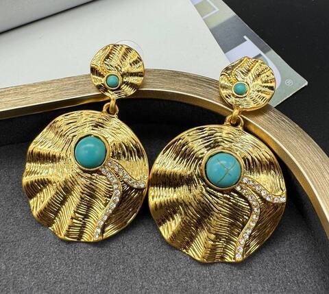 73345- Серьги РАКУШКИ в стиле Schiaparelli с круглыми подвесками