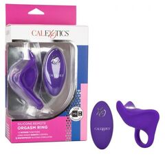 Фиолетовое перезаряжаемое эрекционное кольцо Silicone Remote Orgasm Ring - 