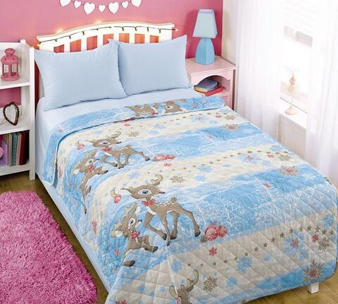 Покрывало стеганое детское бязь «Оленята»