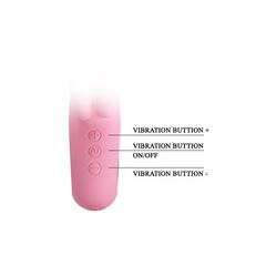 Нежно-розовый вибратор Chris с клиторальным отростком - 15,4 см. - 
