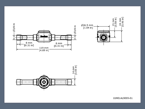 Danfoss 014L0182 SGP 10s N Стекло смотровое 3/8