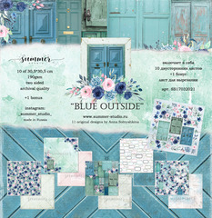 Набор двусторонней бумаги "Blue outside" 190гр, 30,5*30,5см, SS17032021