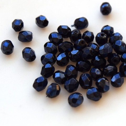 Бусина 4 мм граненая Heavy Metal Dark Blue