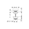 Hansgrohe Сливной набор для раковины Push-Open 50100820
