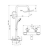 Душевая система с термостатом и изливом внешнего монтажа 156,8 см с верхней лейкой 20х20 см Ideal Standard IdealRain Eco A6426AA