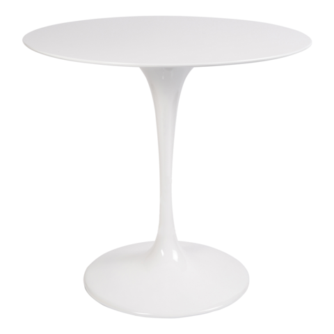 Стол Eero Saarinen Style Tulip Table белый Top MDF D80 глянцевый