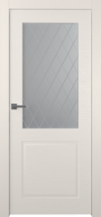 Дверь Стелла 2 / Цвет Эмаль жемчуг / Мателюкс белый витраж / Двери Belwooddoors