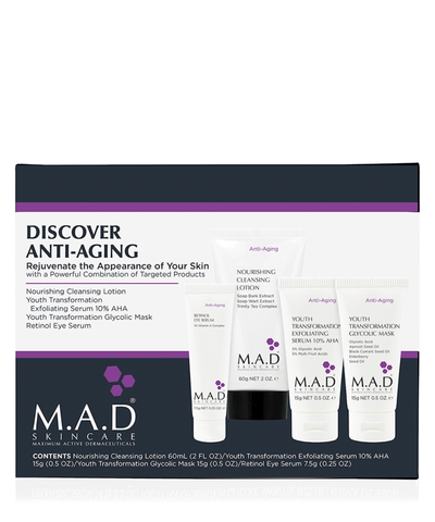 M.A.D. Skincare Дорожный набор препаратов для омоложения кожи 4 шт | Anti Aging Discover Kit