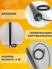 Антенна сотовая LPD 433 МГц мощная круговая врезная малогабаритная Триада-4394 ВА SOTAantenna.ru