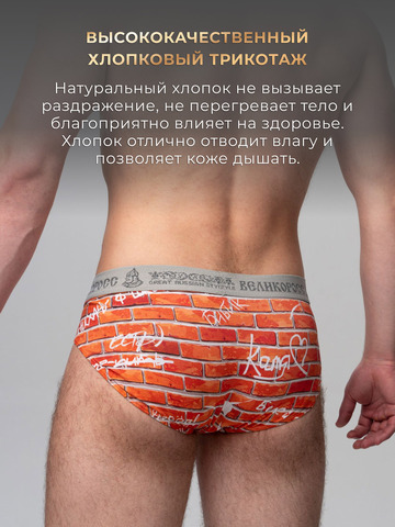 Комплект из 3-х спортивных трусов - «Кирпичная стена»