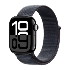 Apple Watch Series 10 46mm Jet Black Aluminum Case with Sport Loop, Ink