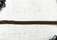 Тесьма Шанель плетеная, ш. 8 мм, тёмно-коричневый