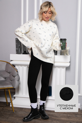 Лосины в рубчик утепленные нью (черные) Б14807-7М LT Collection