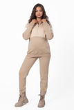 Утепленный спортивный костюм для беременных и кормящих 11955 латте топиока тофу