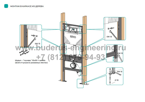 Инсталляция для унитаза со сливным баком RIVO Set A Арт.200001