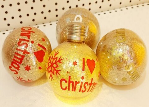 Елочный шар CHRISTMAS  с Гирляндой КАПЕЛЬКА РОСЫ  термопечать 8 см 4 шт в упак Теплый Белый