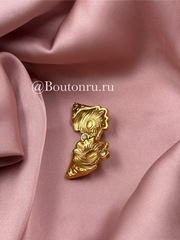 Пуговицы со стразом Скиап. в виде раковины, теплое золото