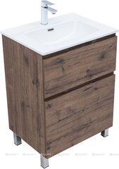Aquanet 344127 Тумба Алвита new 60 напольная 2 ящ. цв.дуб веллингтон табак (344127) фото