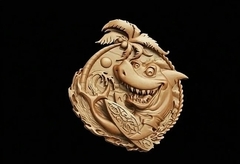 Силиконовый молд № 510 медальон Серфер Акула