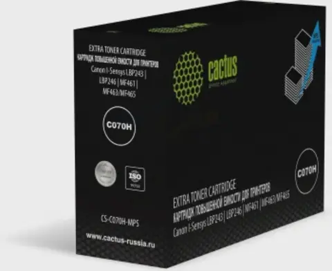 Картридж лазерный Cactus CS-C070H-MPS 070H черный (18000стр.) для Canon i-Sensys LBP243, LBP246, MF461, MF463, MF465 с чипом