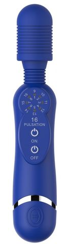 Синий универсальный массажер Silicone Massage Wand - 20 см. - Shots Media BV Shots Toys SHTO007BLU