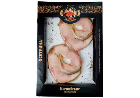 Балык осетра горячего копчения "Каспийские Деликатесы" нарезка, 150г