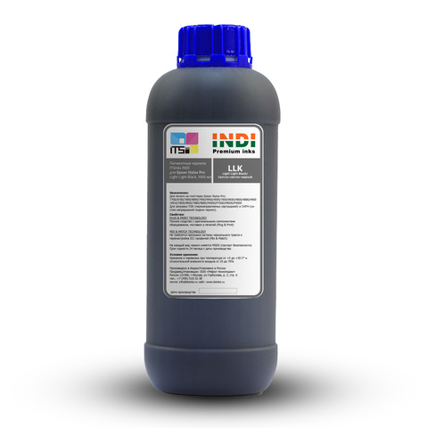 Пигментные чернила INDI для Epson Light Light Black 1000 мл