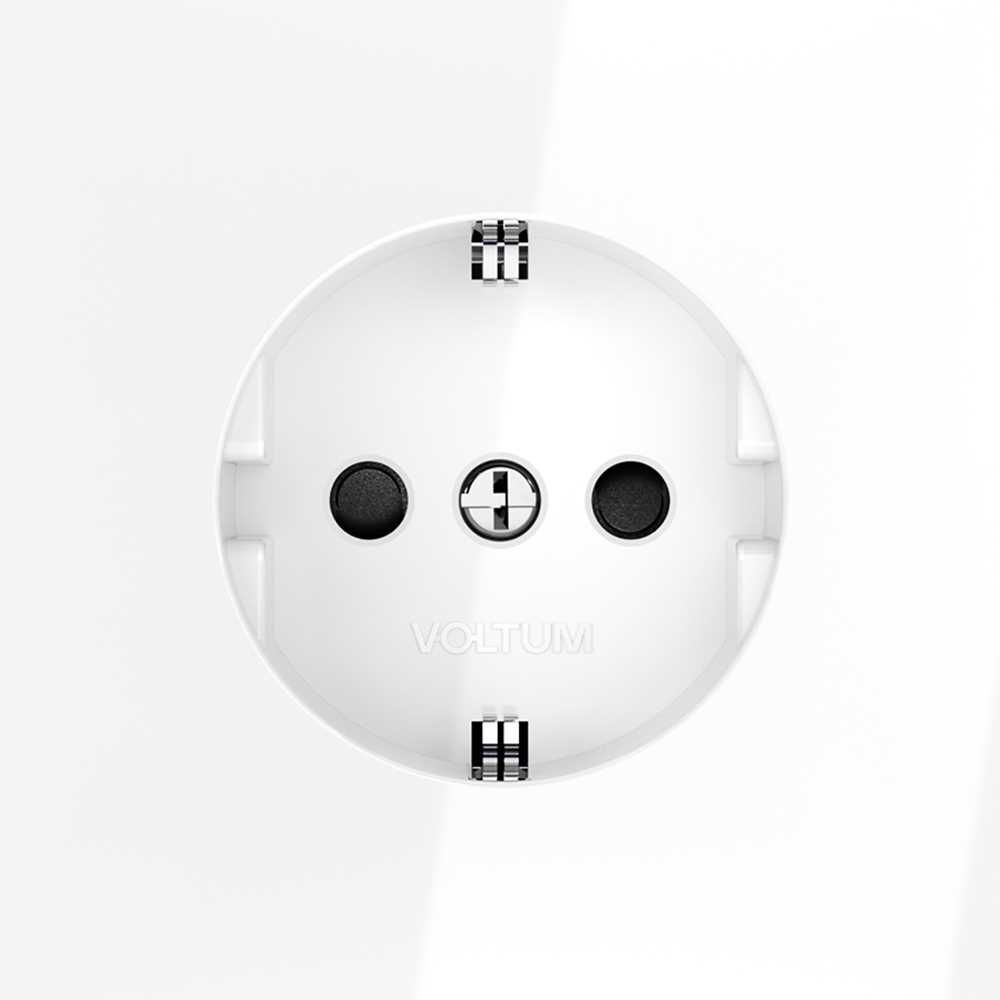 Розетка встраиваемая Voltum S70 с заземлением и защитными шторками, 16А, (белый глянцевый) VLS040201