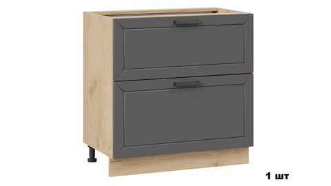 Кухня угловая Лорас 2.8 х 1.4 м дуб крафт золотой / холст вулкан