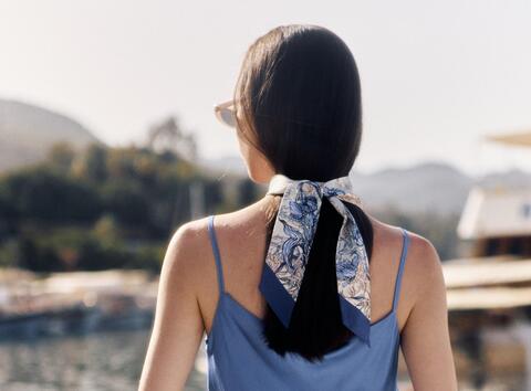 Шелковый твилли шарф Тюльпаны