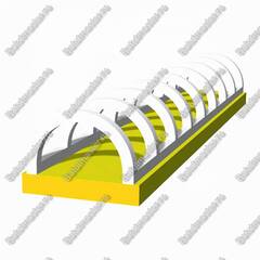 Водная горка с надувным дном, на подкачке ТУРБО "Яркость", 200*3*2,1 м